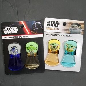 4pack Star Wars Mandalorian themed magnetic bag clips brand new